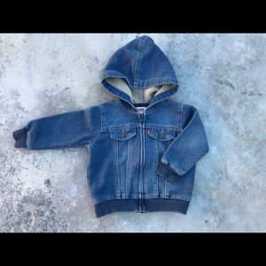 Toddler boy denim hooded jacket